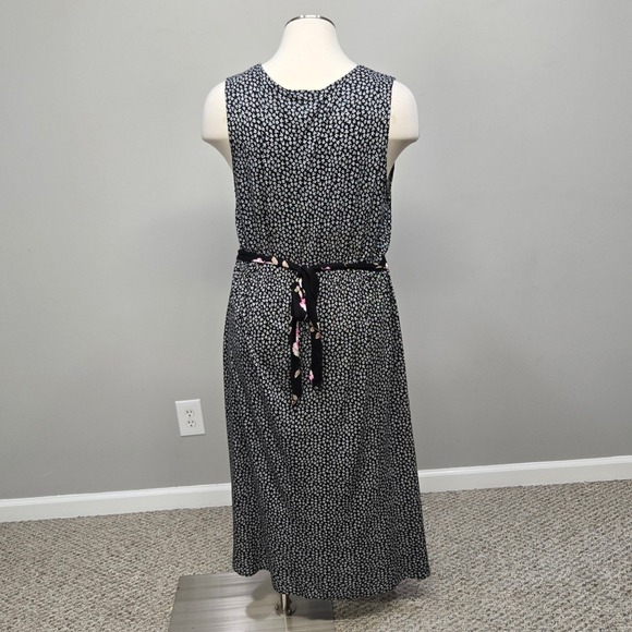 American Rag Midi Dress Plus‎ Size 2X Black Floral Boho Romantic Fairy Festival - Picture 3 of 7